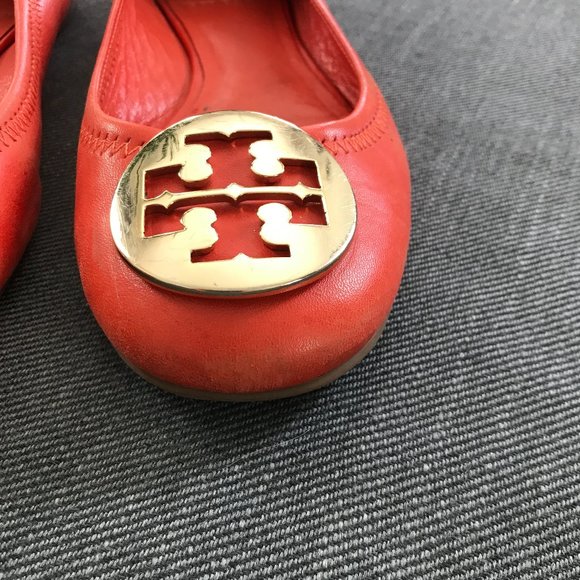 Tory Burch Reva Orange Ballet Flat-6.5 - Picture 8 of 9